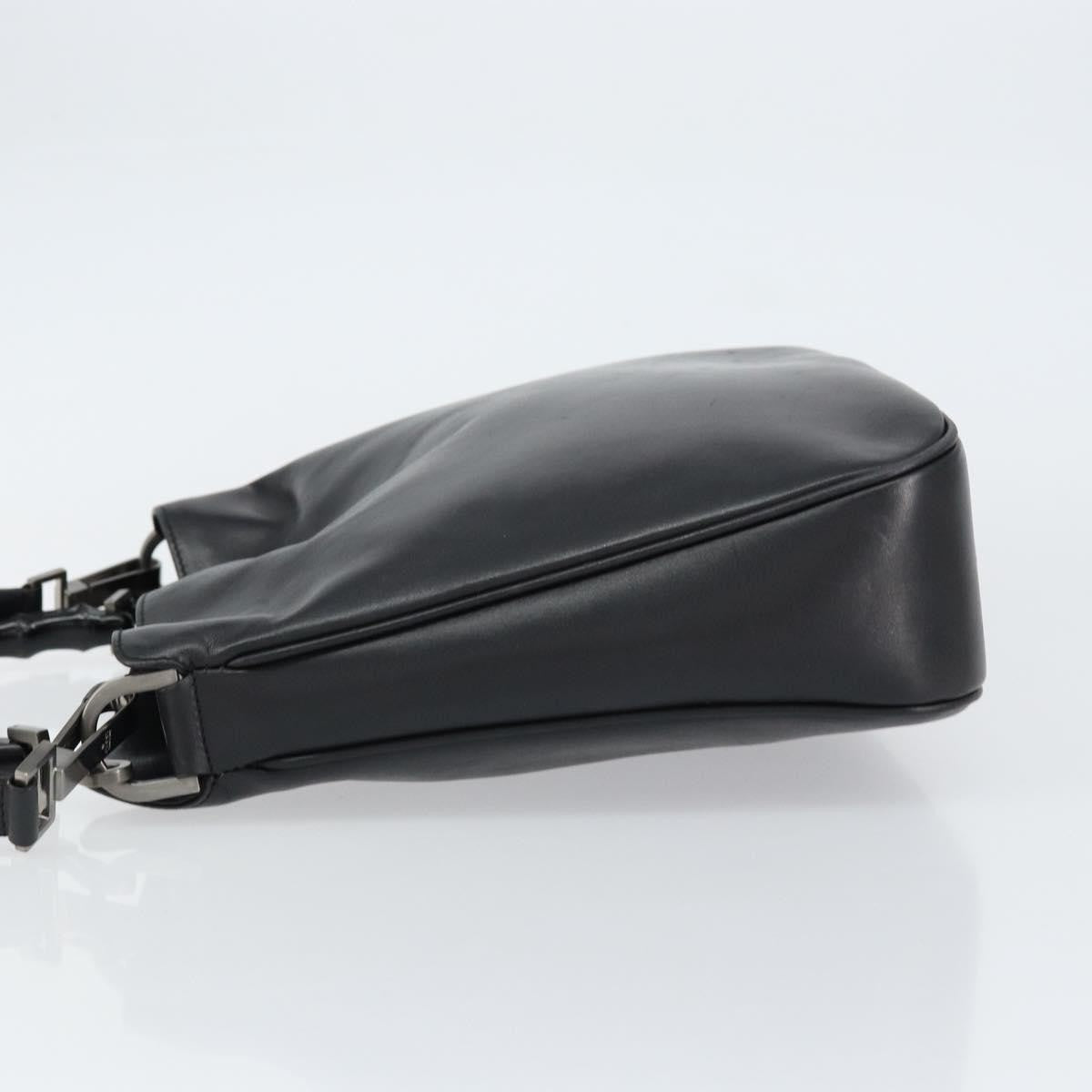 Gucci Vintage Bamboo Handle Open Hobo Leather