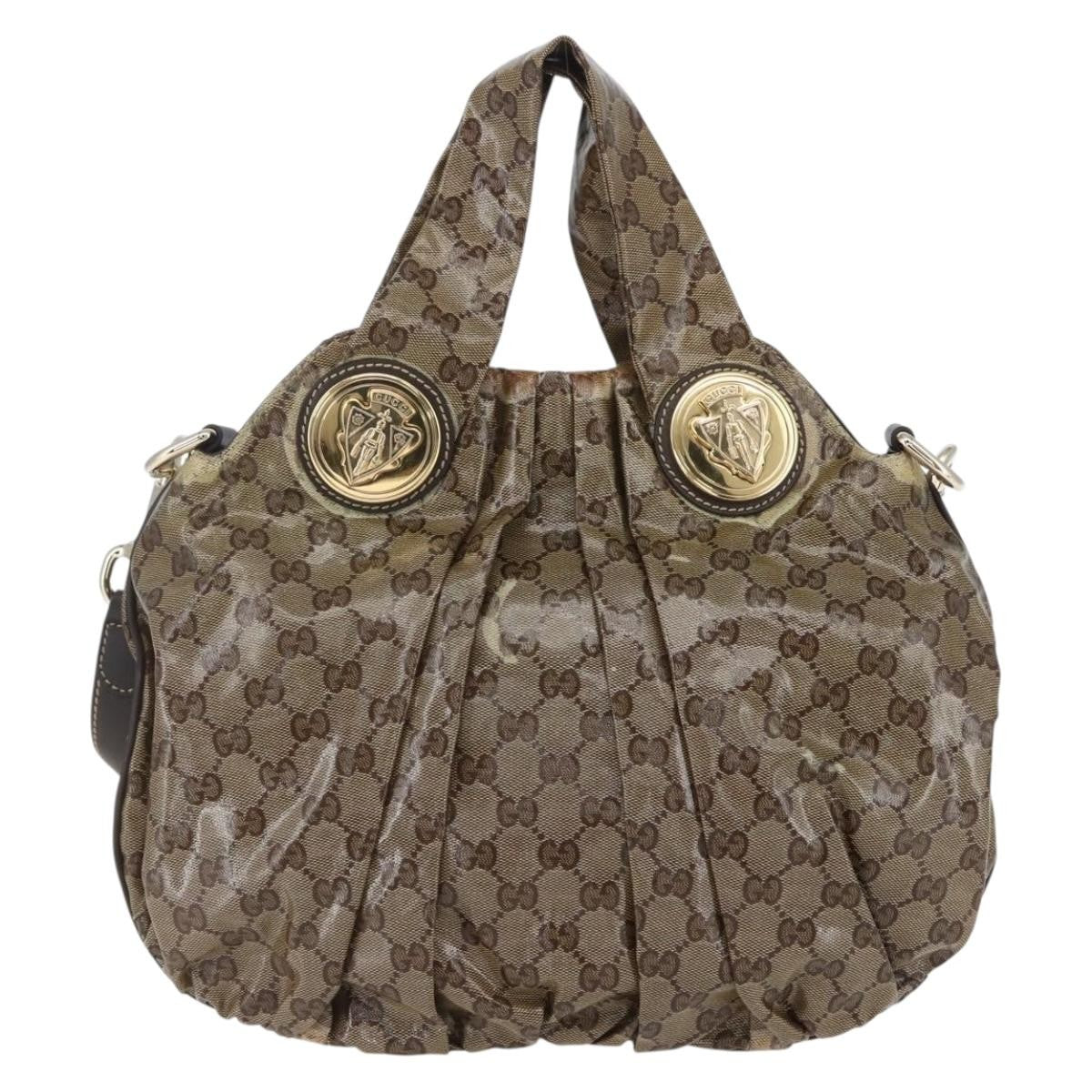 Gucci Hysteria Convertible Top Handle Bag GG Coated Canvas