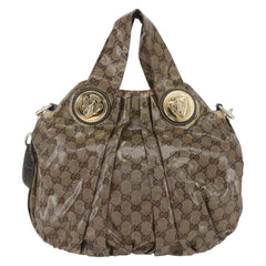 Gucci Hysteria Convertible Top Handle Bag GG Coated Canvas