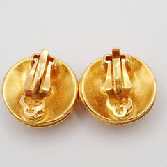 Chanel Vintage Round CC Clip-On Earrings Metal