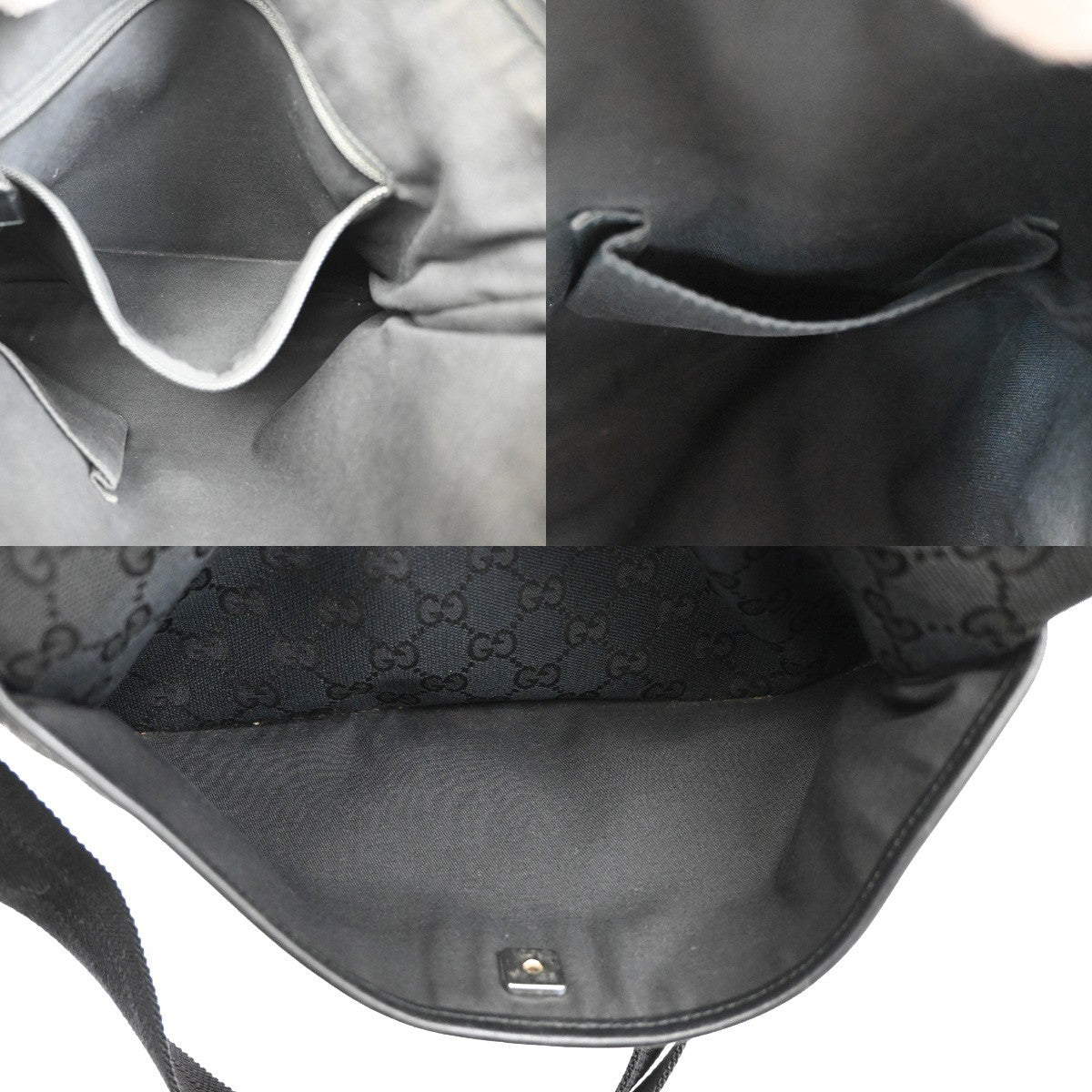 Gucci Zip Messenger Bag GG Canvas with Perforated Leather