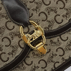 Celine C Sulky Shoulder bag Canvas and Leather