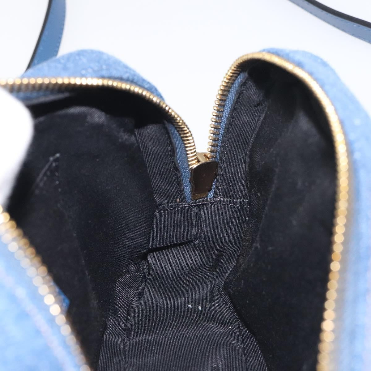 Versace Medusa Icon Front Slip Pocket Camera Bag Quilted Denim