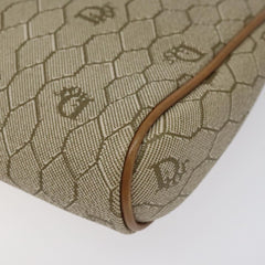 Christian Dior Vintage Honeycomb Zip Pouch Coated Canvas