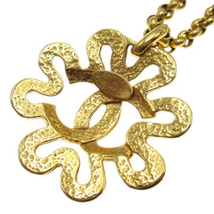 Chanel CC Flower Pendant Necklace Metal
