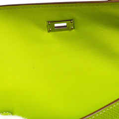 Hermes Kelly Mini II Bag Green Epsom with Palladium Hardware