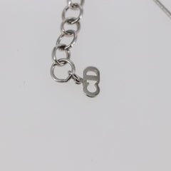 Christian Dior Bow CD Pendant Necklace Metal with Crystal