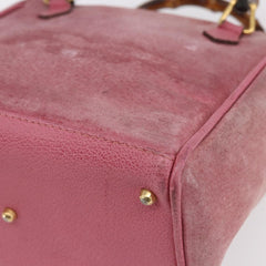 Gucci Vintage Bamboo Handle Bag Suede