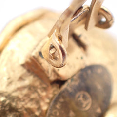 Chanel CC Button Clip-On Earrings Metal with Faux Pearl