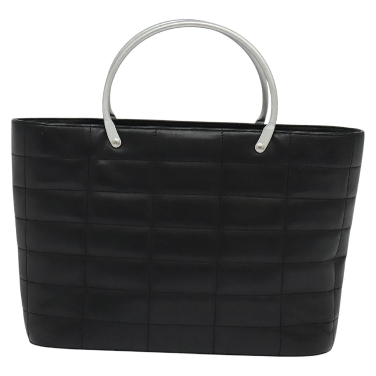 Chanel Vintage Chocolate Bar Metal Ring Tote Quilted Lambskin