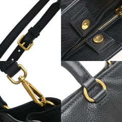 Prada Embossed Logo Convertible Open Tote Vitello Daino