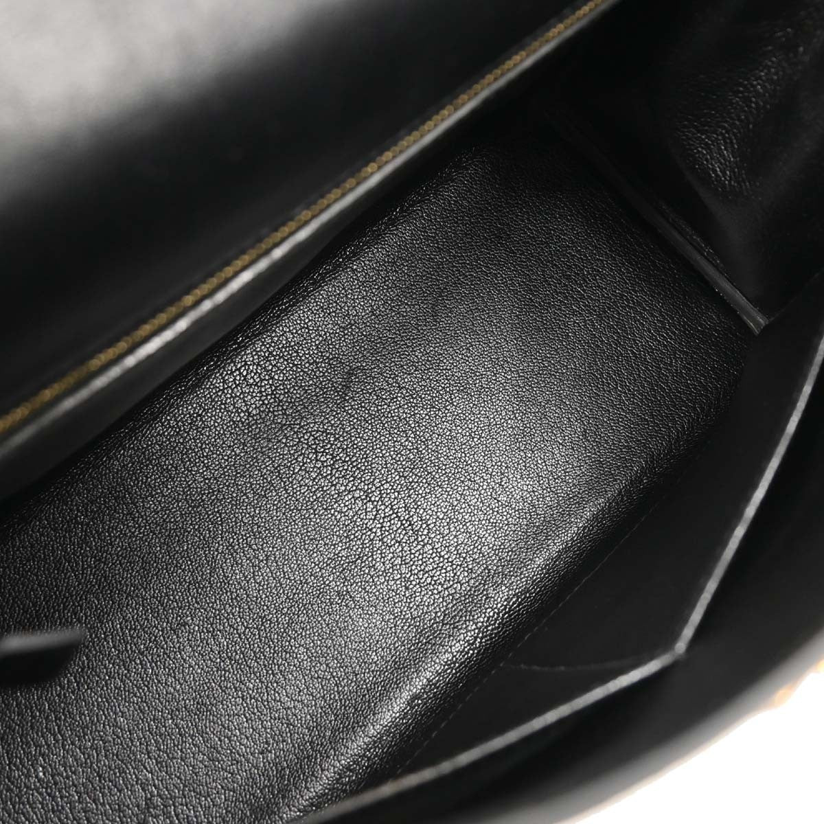 Hermes Kelly Handbag Black Box Calf with Gold Hardware