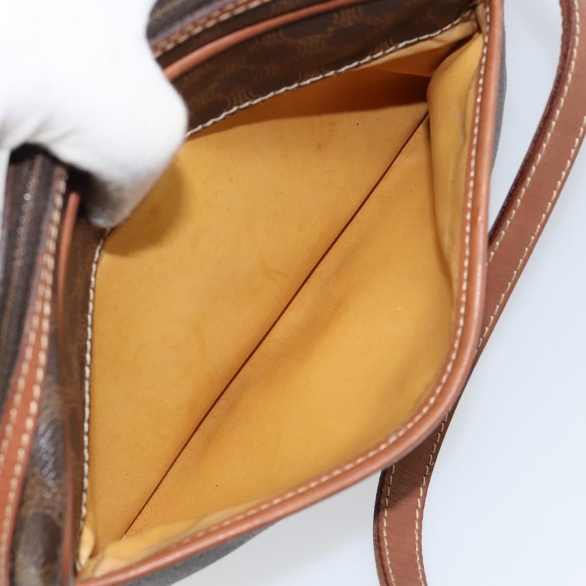 Celine Vintage Macadam Shoulder Bag Canvas and Leather