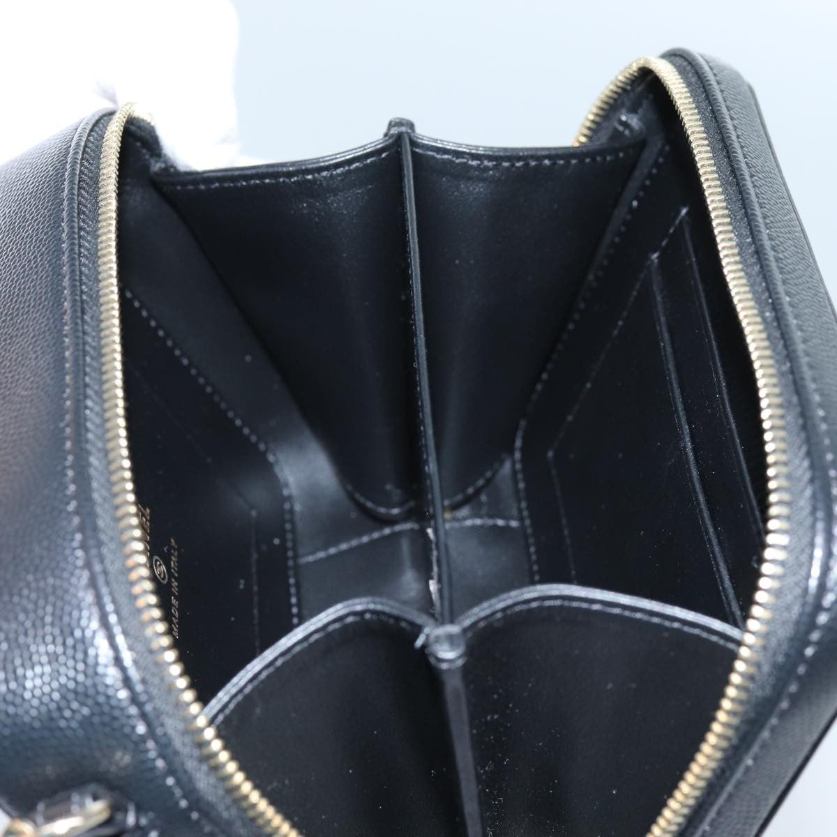 Chanel Filigree Vanity Clutch with Chain Quilted Caviar