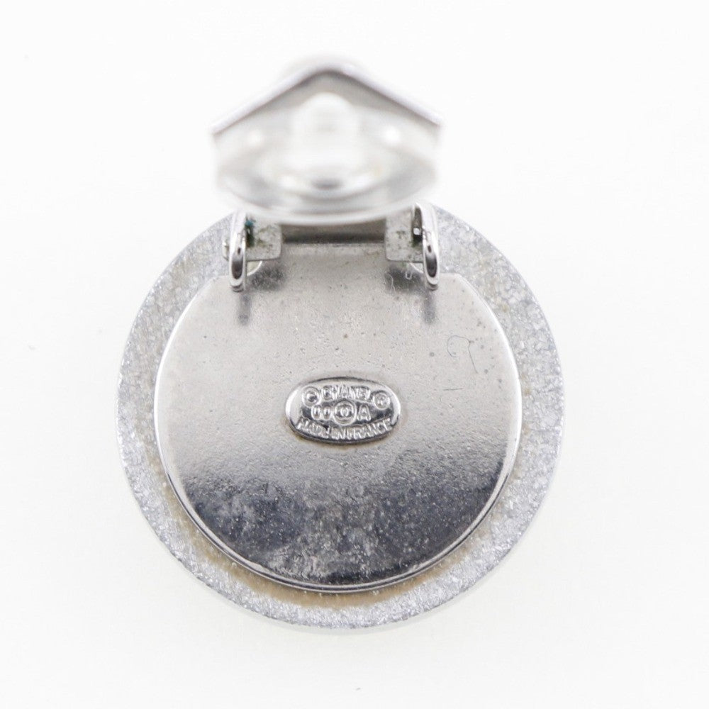 Chanel CC Round Clip-On Earrings Glitter Resin