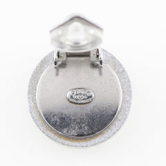 Chanel CC Round Clip-On Earrings Glitter Resin