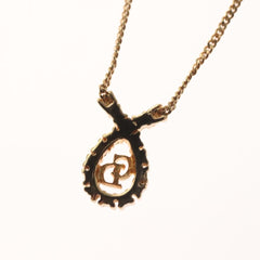 Christian Dior CD Pendant Necklace Gold-plated