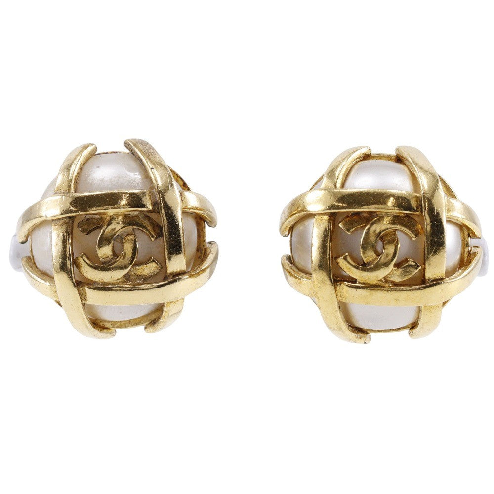 Chanel Vintage CC Earrings Metal