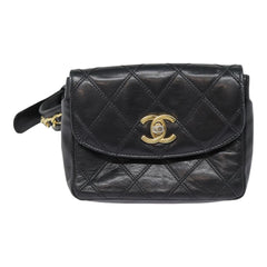 Chanel Waist Belt Bag Quilted Shiny Calfskin