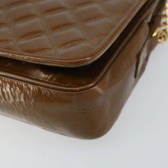 Bally Vintage Chain Shoulder Bag Quilted Patent leather