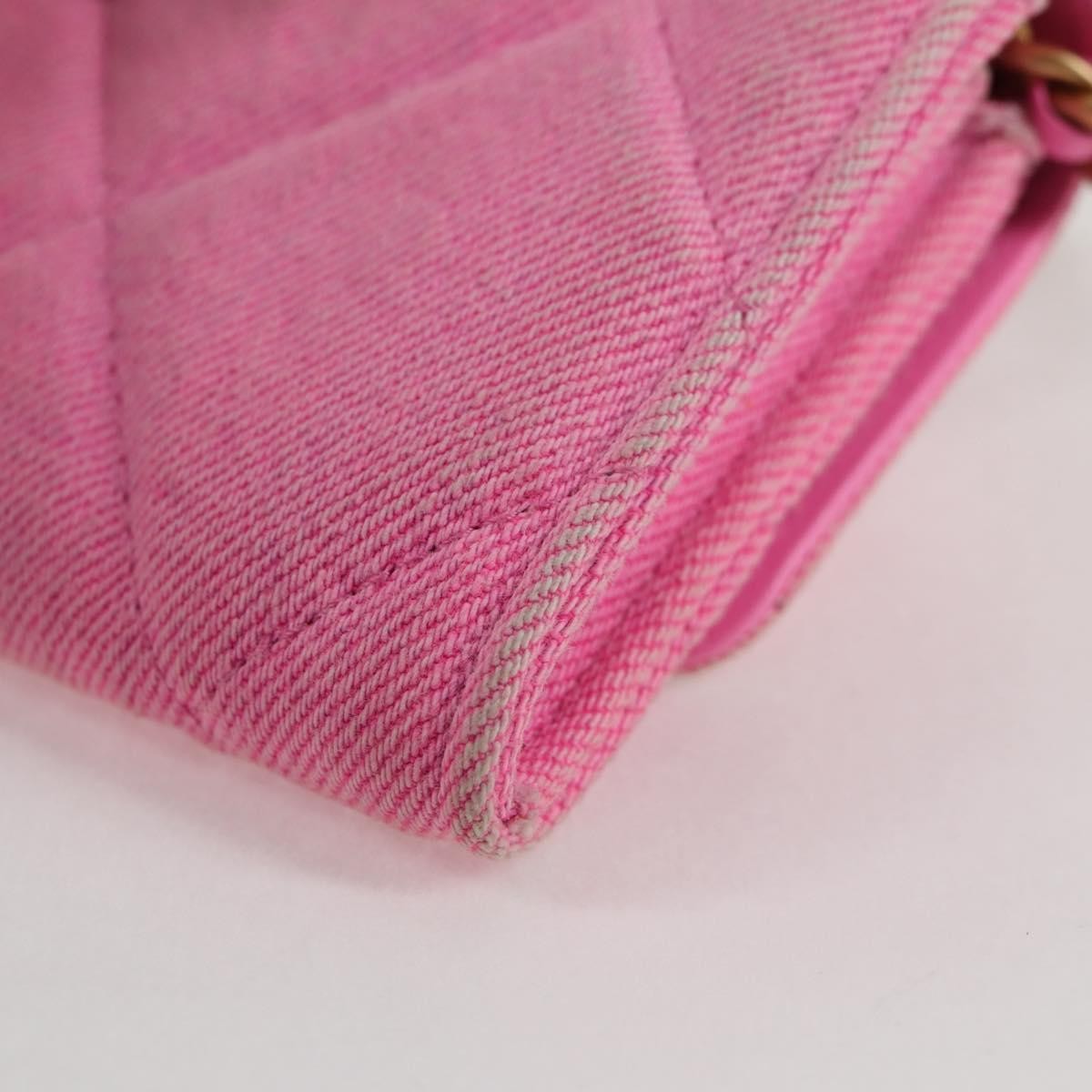 Chanel 19 Flap Coin Purse With Chain Quilted Denim