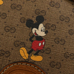 Gucci Disney Mickey Mouse Round Shoulder Bag Printed Mini GG Coated Canvas