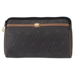 Christian Dior Vintage Honeycomb Zip Pouch Coated Canvas