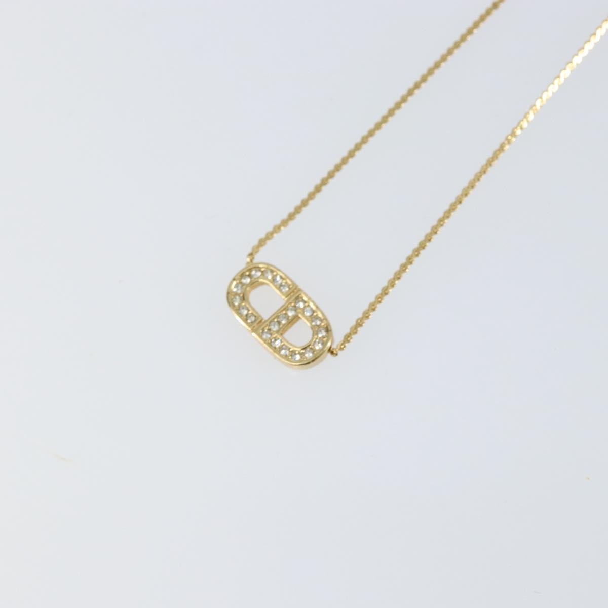 Christian Dior CD Pendant Necklace Metal and Crystals
