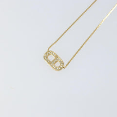 Christian Dior CD Pendant Necklace Metal and Crystals