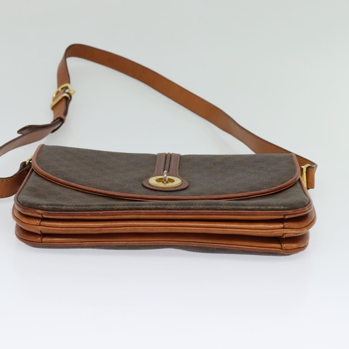 Celine Vintage Macadam Shoulder Bag Canvas and Leather