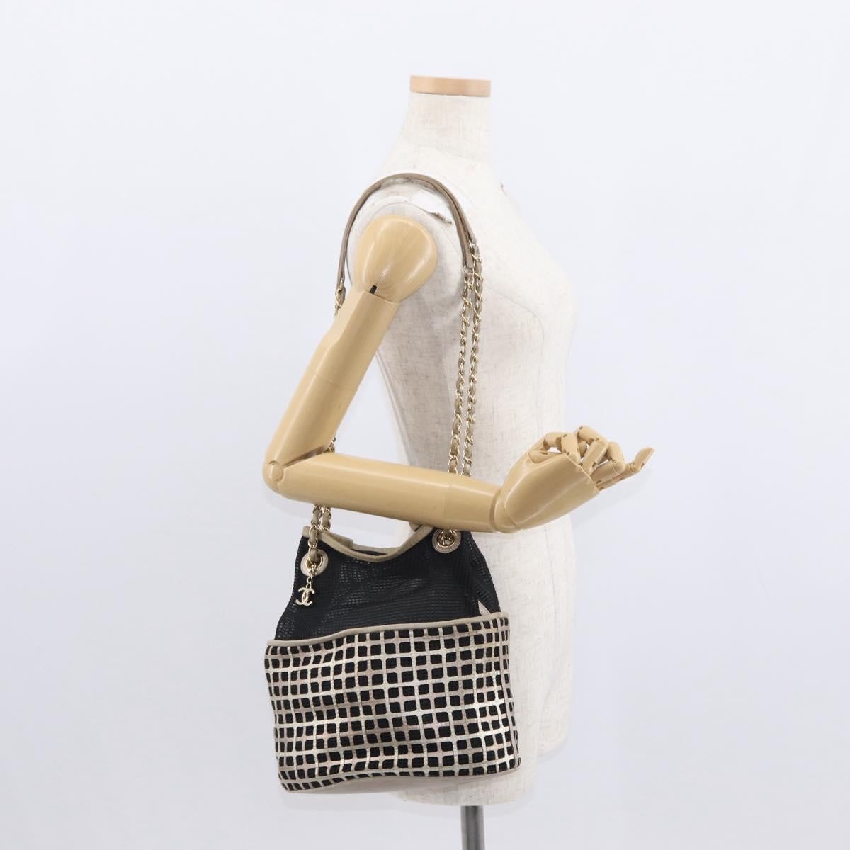 Chanel Chain Bucket Bag Mesh and Leather