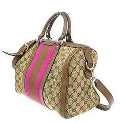 Gucci Vintage Web Boston Bag GG Canvas