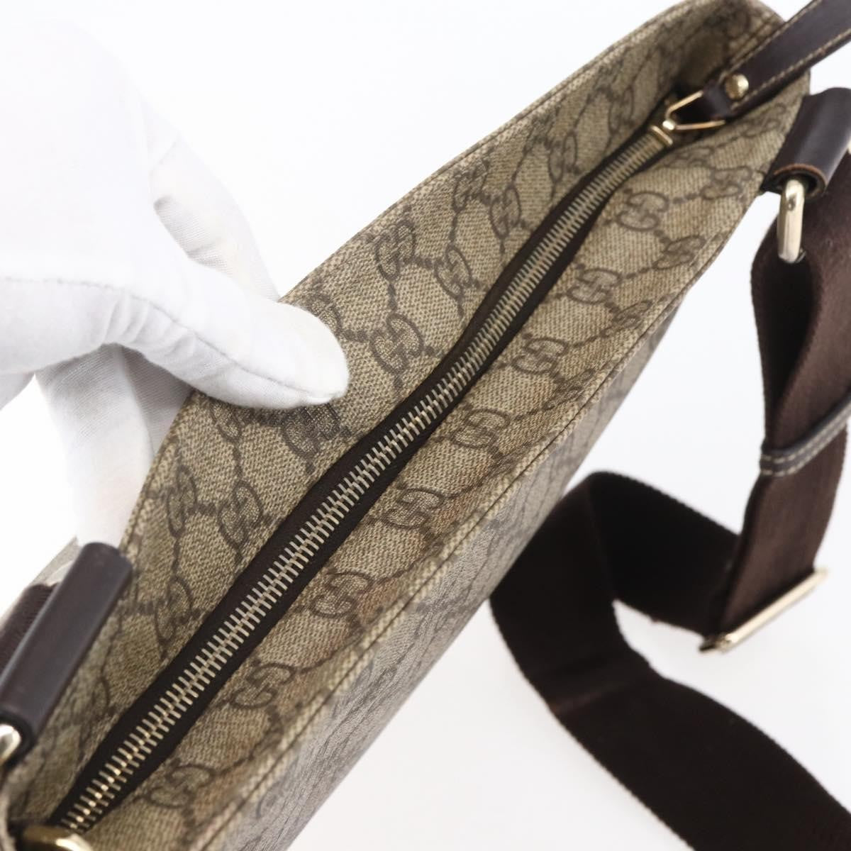 Gucci Zip Top Messenger Bag GG Coated Canvas