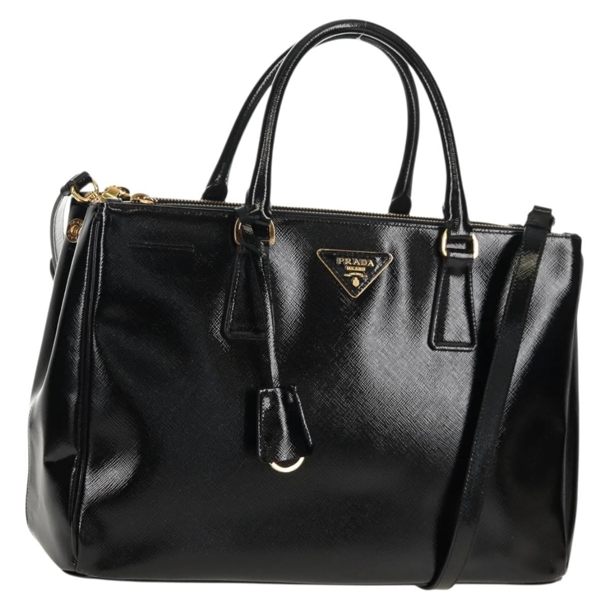 Prada Double Zip Lux Tote Vernice Saffiano Leather
