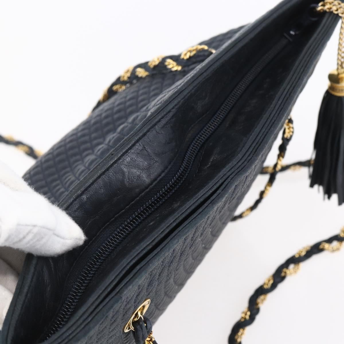 Bally Vintage Chain Shoulder Bag Quilted Leather