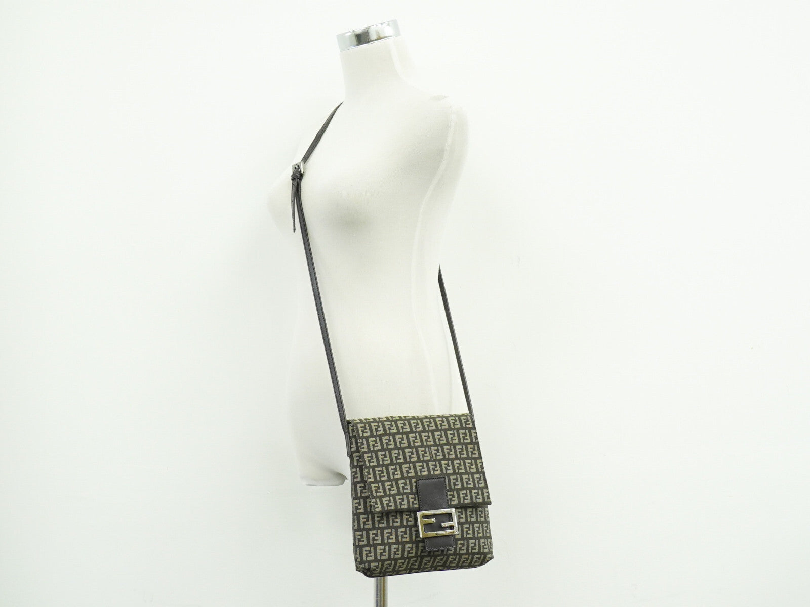 Fendi Mamma Baguette Shoulder Bag Canvas