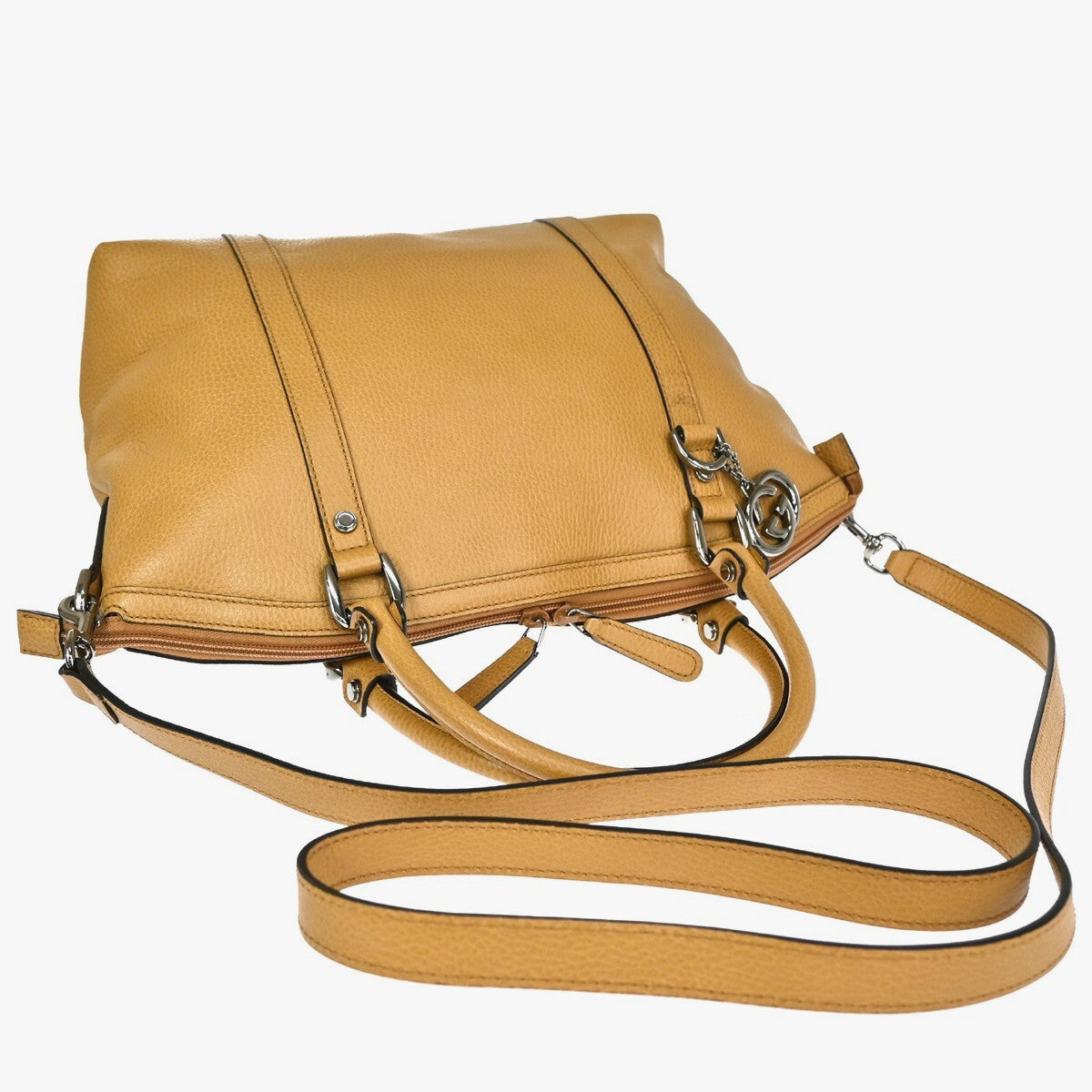 Gucci Britt Convertible Dome Satchel Leather