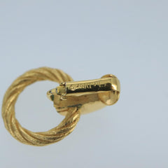 Christian Dior Vintage Round Clip-On Earrings Metal