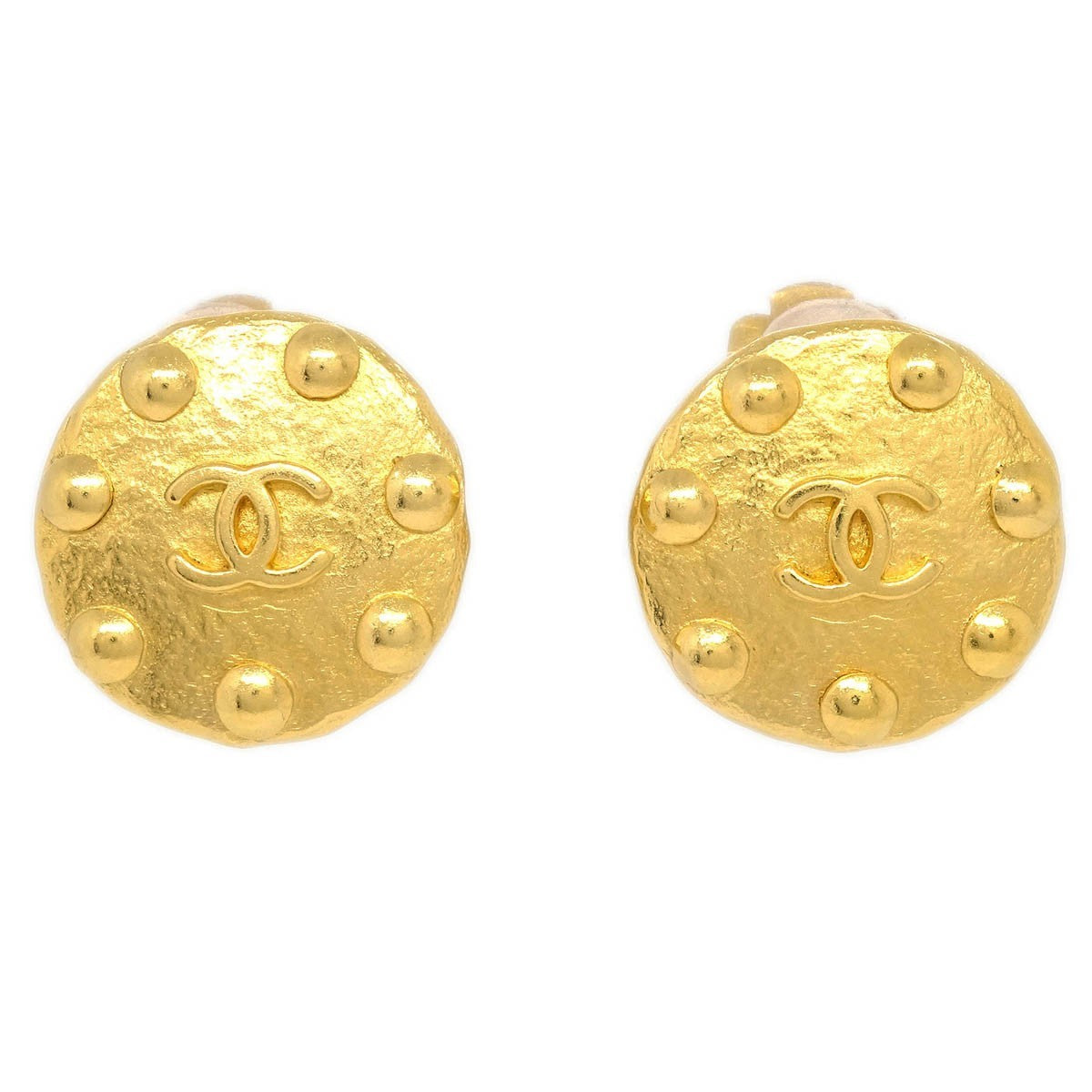 Chanel CC Round Earrings Metal