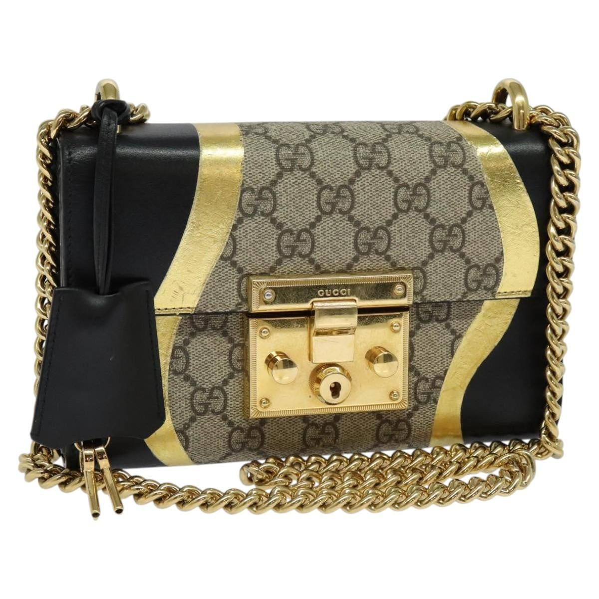 Gucci Padlock Shoulder Bag GG Coated Canvas and Leather