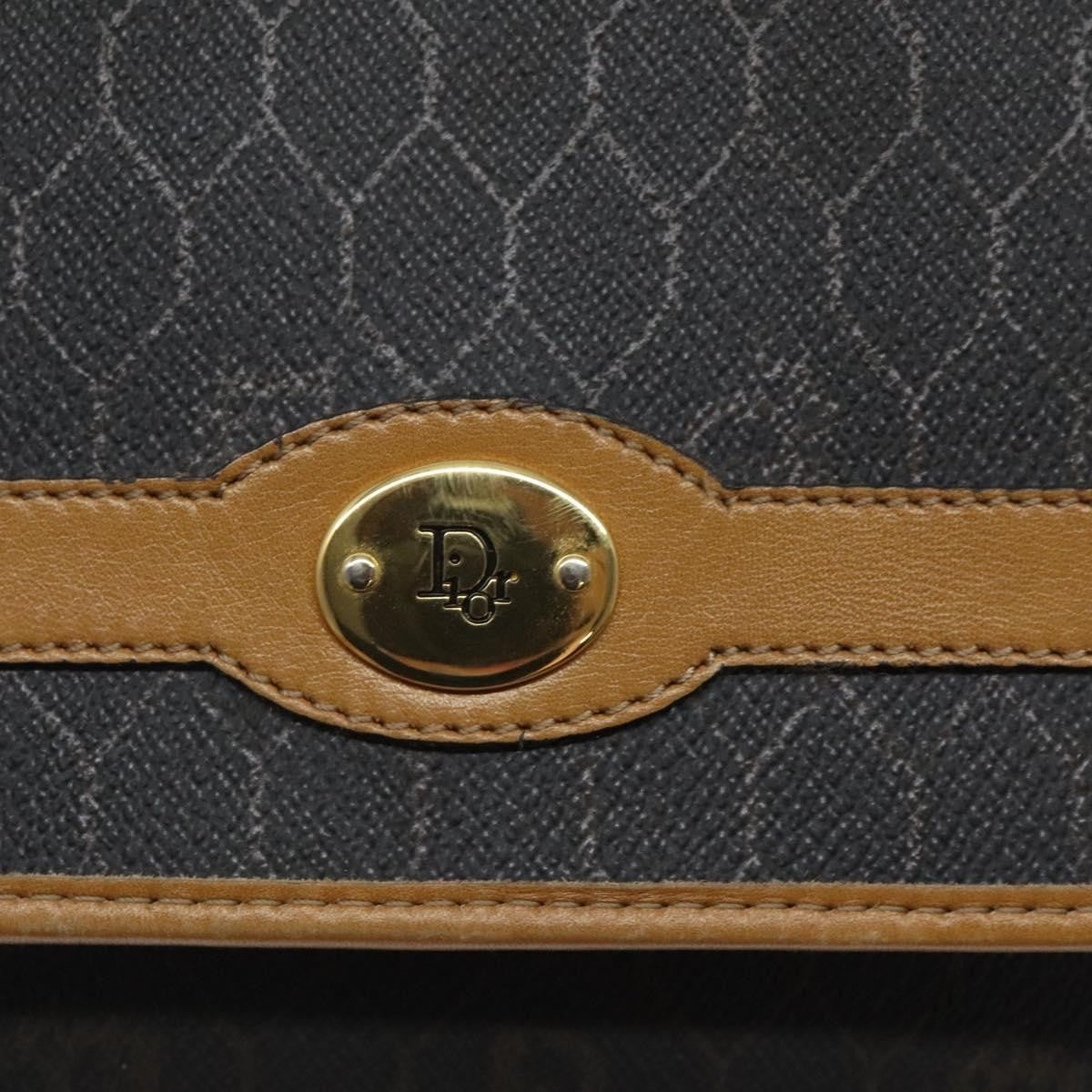 Christian Dior Vintage Honeycomb Flap Crossbody Bag Coated Canvas