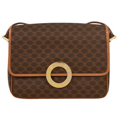 Celine Vintage Flap Shoulder Bag Macadam Coated Canvas