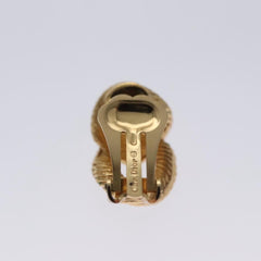 Christian Dior Vintage Chain Link Clip-On Earrings Metal with Crystals