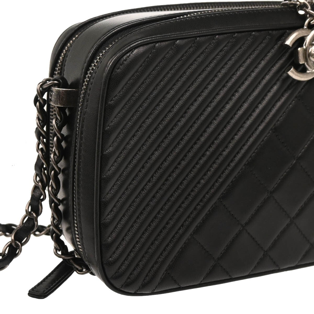 Chanel Coco Boy Camera Bag Quilted Leather