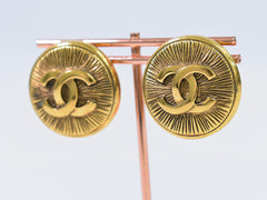 Chanel CC Round Earrings Metal