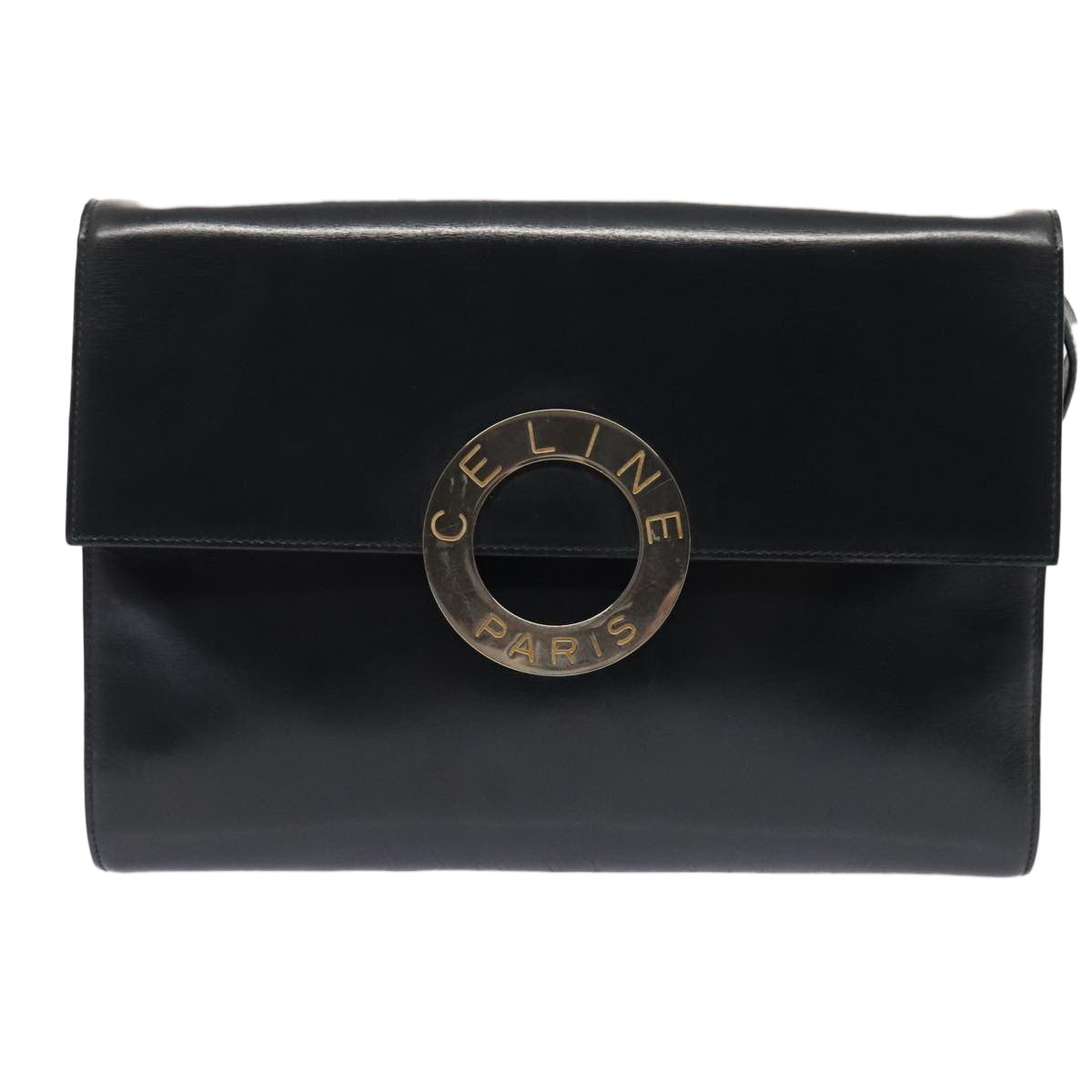 Celine Vintage Circle Logo Crossbody Bag Leather