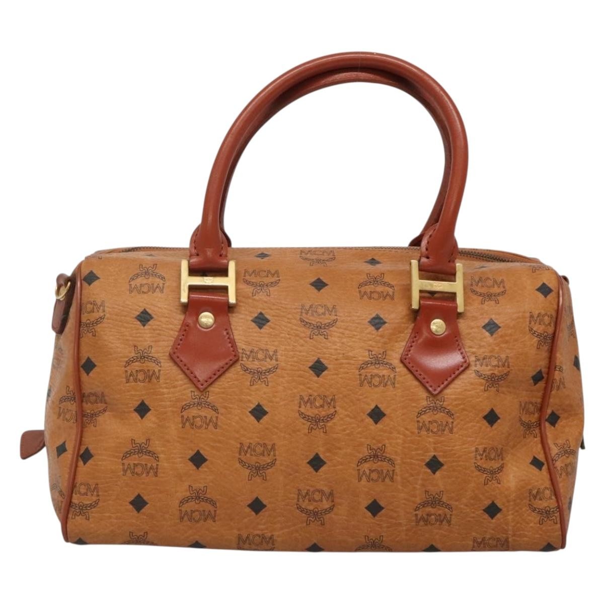 MCM Visetos Handbag Canvas and Leather