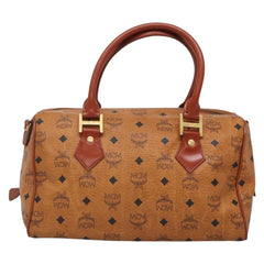 MCM Visetos Handbag Canvas and Leather