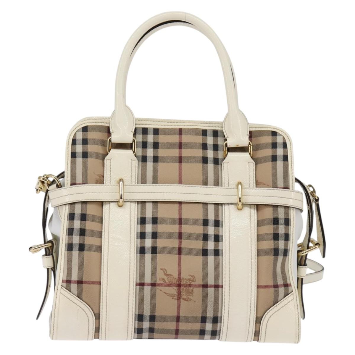 Burberry Minford Satchel Haymarket Coated Canvas