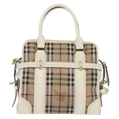 Burberry Minford Satchel Haymarket Coated Canvas